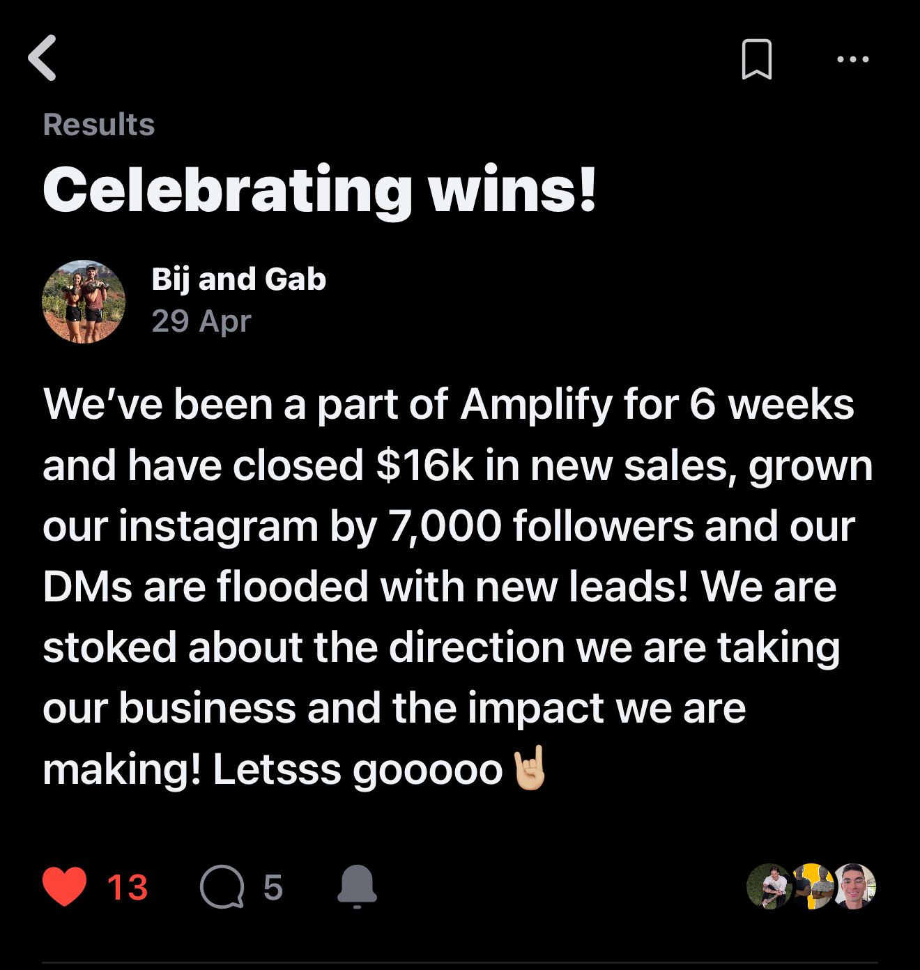 Bij and Gab — $16k in new sales and 7,000 followers in 6 weeks